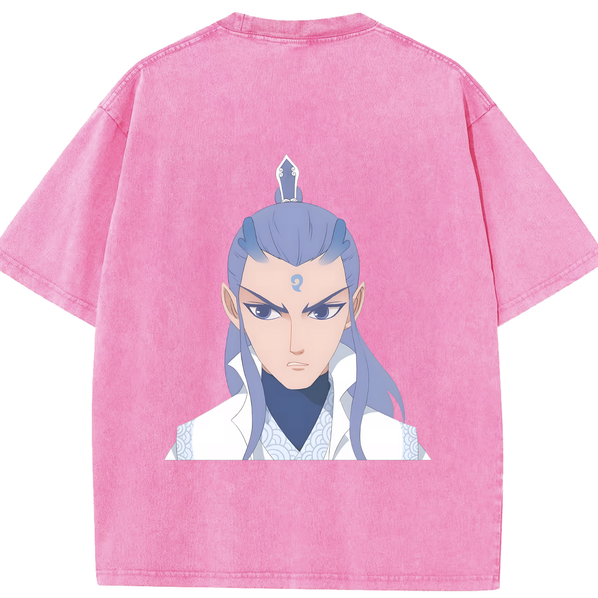（画像用） Ne Zha 2 ナタ 魔童の大暴れ 綿100% ヴィンテージ風 半袖Tシャツ（背面プリント）